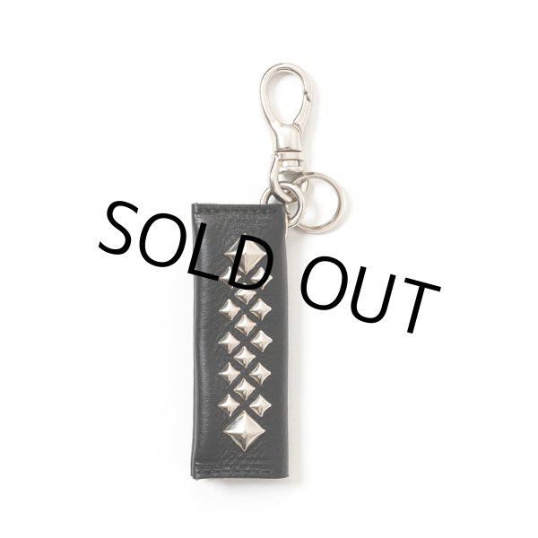 画像1: CALEE/STUDS LEATHER ASSORT KEY RING ＜TYPE III＞ C（BLACK C）［スタッズレザーキーリング-23秋冬］ (1)