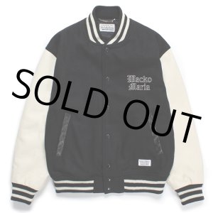 画像: WACKO MARIA/LEATHER VARSITY JACKET（BLACK）［レザーヴァーシティJKT-24春夏］