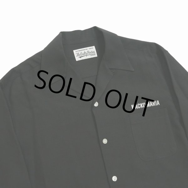 画像2: WACKO MARIA/50'S OPEN COLLAR SHIRT（BLACK）［50'Sオープンカラーシャツ-24春夏］ (2)