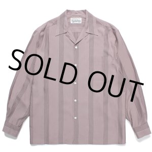 画像: WACKO MARIA/STRIPED OPEN COLLAR SHIRT（PURPLE）［ストライプオープンカラーシャツ-24春夏］