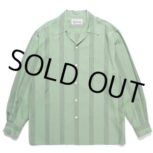 画像: WACKO MARIA/STRIPED OPEN COLLAR SHIRT（GREEN）［ストライプオープンカラーシャツ-24春夏］