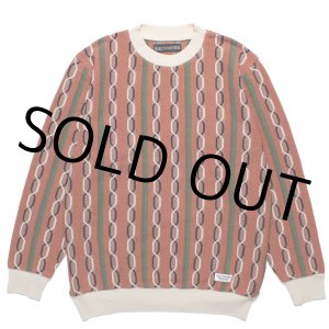 画像: WACKO MARIA/STRIPED JACQUARD KNIT SWEATER（TYPE-1）（BROWN）［ストライプジャガードセーター-24春夏］