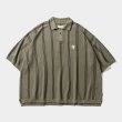 画像1: TIGHTBOOTH/STRIPE KNIT POLO（Olive）［ストライプニットポロ-24春夏］ (1)