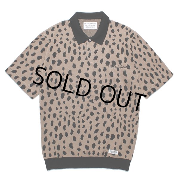 WACKO MARIA/LEOPARD JACQUARD KNIT POLO  SHIRT（BROWN）［レオパードジャガードニットポロシャツ-24春夏］ - JONAS