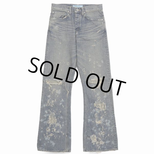 画像1: DAIRIKU/"Damage" Flare Denim Pants（Indigo） 【30%OFF】［"ダメージ"フレアデニムパンツ-24春夏］ (1)