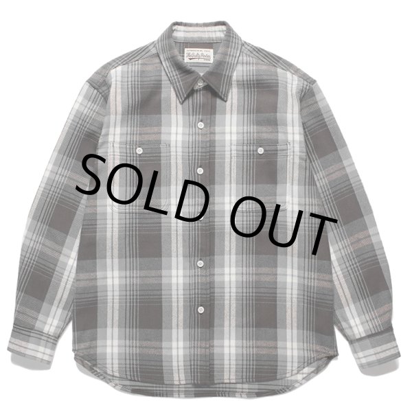 画像1: WACKO MARIA/CHECK FLANNEL SHIRT（GRAY）［チェックフランネルシャツ-24春夏］ (1)