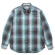 画像1: WACKO MARIA/CHECK FLANNEL SHIRT（BLUE）［チェックフランネルシャツ-24春夏］ (1)