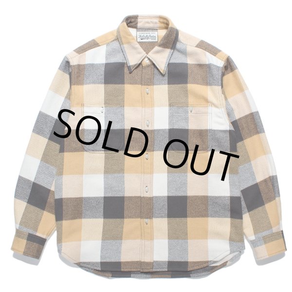 画像1: WACKO MARIA/BLOCK CHECK FLANNEL SHIRT（YELLOW）［ブロックチェックフランネルシャツ-24春夏］ (1)