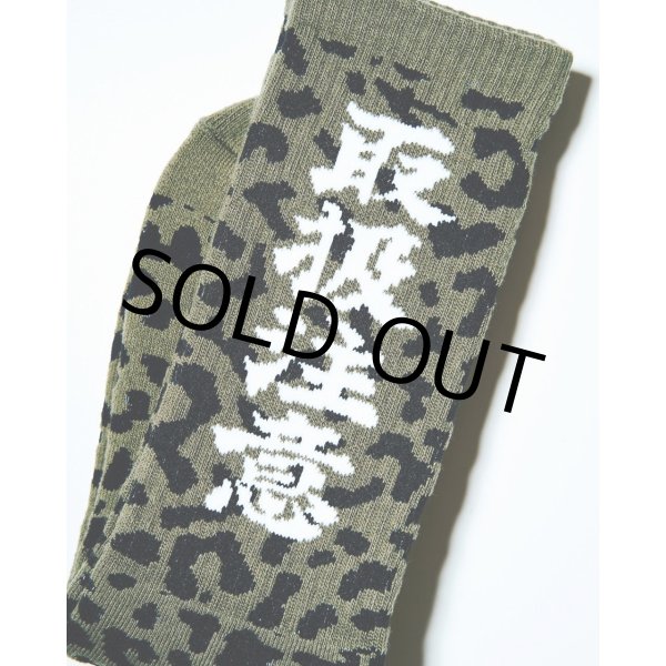 画像3: BlackEyePatch/HWC LEOPARD PATTERNED SOCKS（OLIVE） (3)