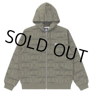 画像: BlackEyePatch/DOLLAR BILL COVERED ZIP HOODIE（OLIVE）