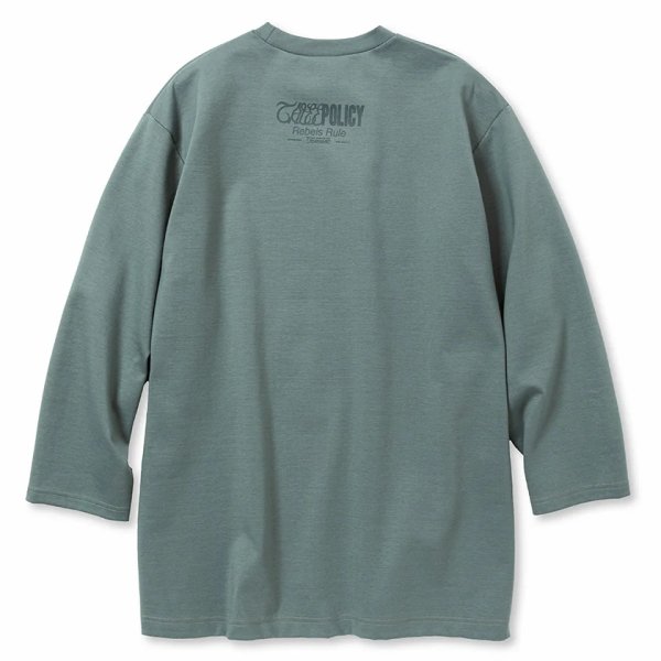 画像2: CALEE/MULTI WAY STRETCH PONTE DROP SHOULDER 3/4 CS（BLUE GRAY） 【40%OFF】［ドロップショルダー7分袖T-23秋冬］ (2)