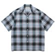 画像1: WACKO MARIA/OMBRE CHECK OPEN COLLAR SHIRT（BLUE）［オンブレチェックオープンカラーシャツ-24春夏］ (1)