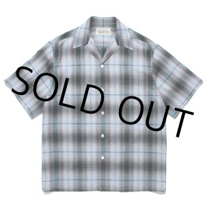 画像: WACKO MARIA/OMBRE CHECK OPEN COLLAR SHIRT（BLUE）［オンブレチェックオープンカラーシャツ-24春夏］