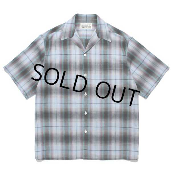 WACKO MARIA/OMBRE CHECK OPEN COLLAR SHIRT（BLUE）［オンブレチェックオープンカラーシャツ-24春夏］ -  JONAS