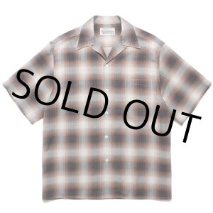 画像: WACKO MARIA/OMBRE CHECK OPEN COLLAR SHIRT（BROWN）［オンブレチェックオープンカラーシャツ-24春夏］