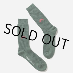 画像: TIGHTBOOTH/COLLEGE WAFFLE SOCKS（Green） 【20%OFF】［ワッフルソックス-24春夏］