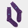 画像1: TIGHTBOOTH/COLLEGE WAFFLE SOCKS（Purple）［ワッフルソックス-24春夏］ (1)