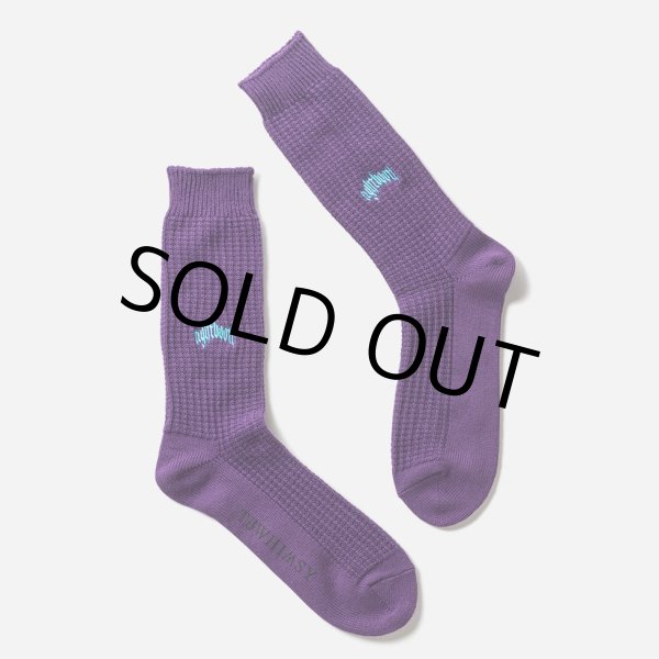 画像1: TIGHTBOOTH/COLLEGE WAFFLE SOCKS（Purple）［ワッフルソックス-24春夏］ (1)