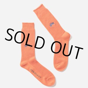 画像: TIGHTBOOTH/COLLEGE WAFFLE SOCKS（Orange）［ワッフルソックス-24春夏］