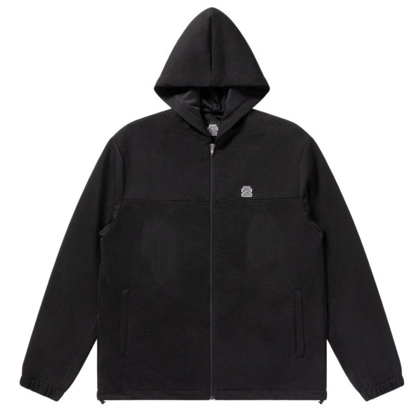 画像1: BlackEyePatch/HOODED MESH ZIP HOODIE（BLACK） (1)