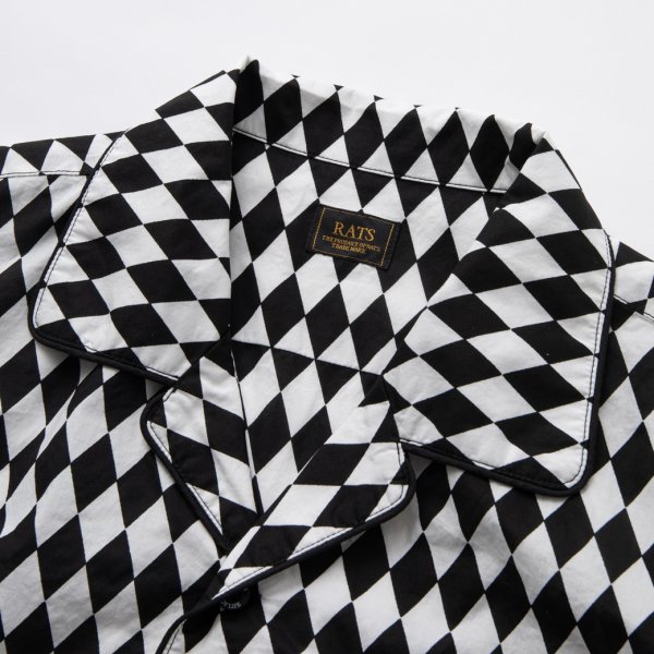 画像3: RATS/CHECKERD FLAG S/S SHIRT（BLACK）［チェッカーフラッグシャツ-24春夏］ (3)