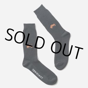 画像: TIGHTBOOTH/COLLEGE WAFFLE SOCKS（Black）［ワッフルソックス-24春夏］