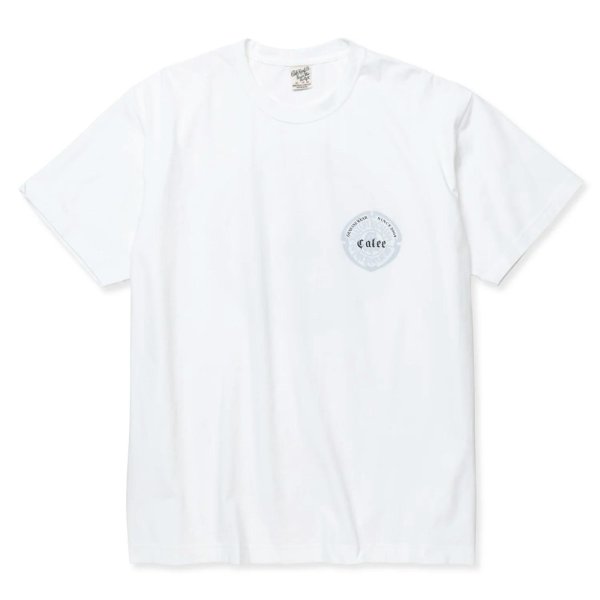 画像1: CALEE/STRETCH EMBLEM LOGO TEE ＜NATURALLY PAINT DESIGN＞（WHITE）［プリントT-24春夏］ (1)