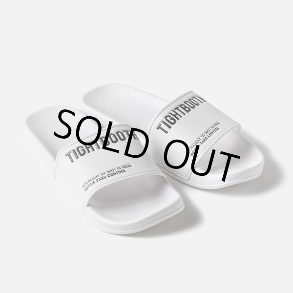 画像1: TIGHTBOOTH/LABEL LOGO SLIDE SANDAL（White）［スライドサンダル-24春夏］ (1)