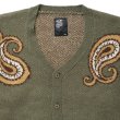 画像3: CHALLENGER/BIG PAISLEY CARDIGAN（OLIVE）［ビッグペイズリーカーディガン-24秋冬］ (3)