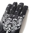 画像3: CHALLENGER/BANDANA LEATHER GLOVE（BLACK）［バンダナレザーグローブ-24秋冬］ (3)