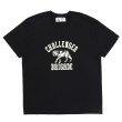 画像1: CHALLENGER/WOLF COLLEGE TEE（BLACK）［プリントT-24秋冬］ (1)