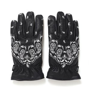 画像: CHALLENGER/BANDANA LEATHER GLOVE（BLACK）［バンダナレザーグローブ-24秋冬］