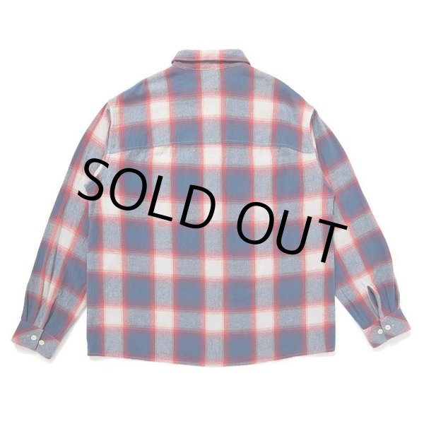 画像2: CHALLENGER/SHADOW PLAID SHIRT（BLUE/RED）［シャドウチェックシャツ-24秋冬］ (2)