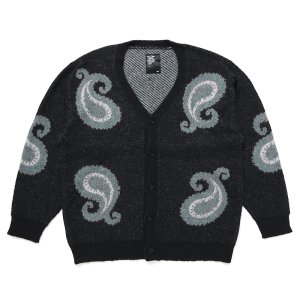 画像: CHALLENGER/BIG PAISLEY CARDIGAN（BLACK）［ビッグペイズリーカーディガン-24秋冬］