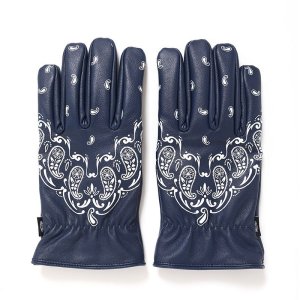 画像: CHALLENGER/BANDANA LEATHER GLOVE（NAVY）［バンダナレザーグローブ-24秋冬］