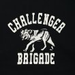 画像3: CHALLENGER/WOLF COLLEGE C/N SWEAT（BLACK）［クルーネックスウェット-24秋冬］ (3)