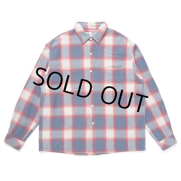 画像1: CHALLENGER/SHADOW PLAID SHIRT（BLUE/RED）［シャドウチェックシャツ-24秋冬］ (1)