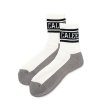 画像1: CALEE/JACQUARD PILE LINE SOCKS（WHITE/BLACK）［ラインソックス-24春夏］ (1)