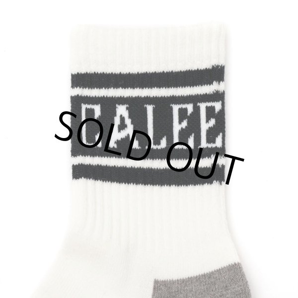 画像2: CALEE/JACQUARD PILE LINE SOCKS（WHITE/BLACK）［ラインソックス-24春夏］ (2)