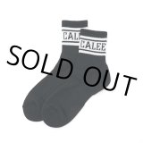 画像: CALEE/JACQUARD PILE LINE SOCKS（BLACK/BLACK）［ラインソックス-24春夏］