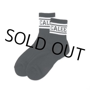 画像: CALEE/JACQUARD PILE LINE SOCKS（BLACK/BLACK）［ラインソックス-24春夏］