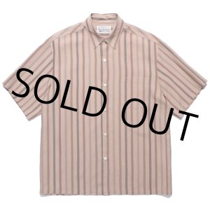 画像: WACKO MARIA/STRIPED REGULAR COLLAR SHIRT（BROWN）［ストライプオープンカラーシャツ-24春夏］