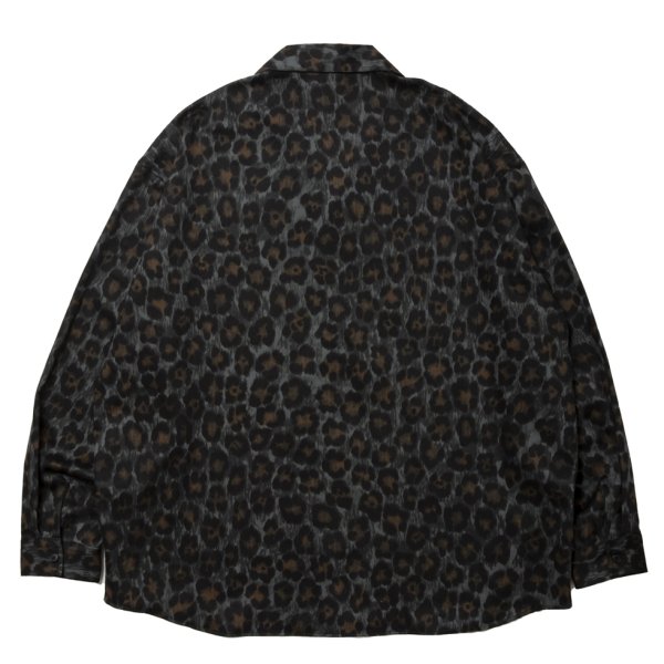 画像2: ROTTWEILER/R9 LEOPARD OPENCOLLAR SHIRT（GREEN）［レオパードオープンカラーシャツ-24秋冬］ (2)