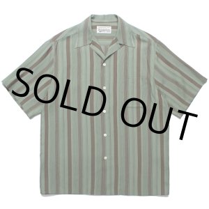 画像: WACKO MARIA/STRIPED OPEN COLLAR SHIRT（GREEN）［ストライプオープンカラーシャツ-24春夏］