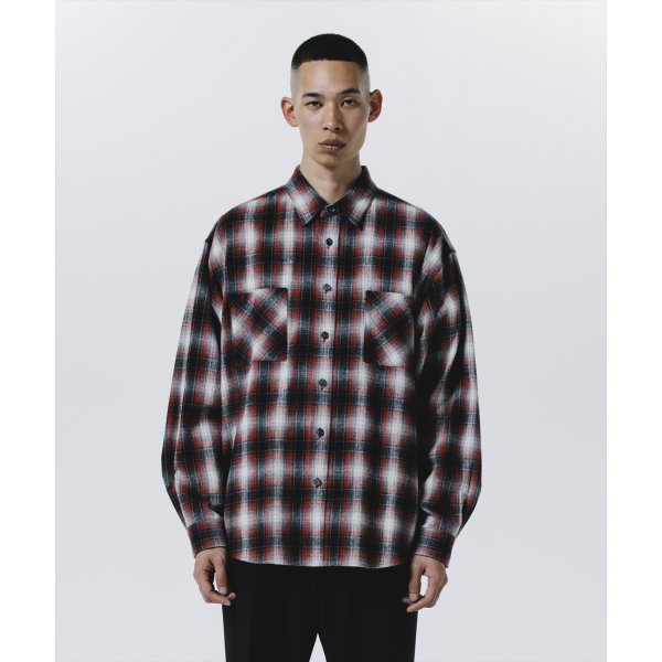 画像4: ROTTWEILER/R9 NEL CHECK SHIRT（RED）［ネルチェックシャツ-24秋冬］ (4)