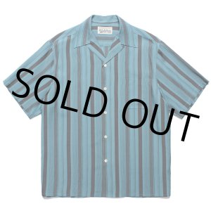 画像: WACKO MARIA/STRIPED OPEN COLLAR SHIRT（BLUE）［ストライプオープンカラーシャツ-24春夏］