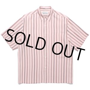 画像: WACKO MARIA/STRIPED REGULAR COLLAR SHIRT（PINK）［ストライプオープンカラーシャツ-24春夏］