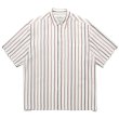 画像1: WACKO MARIA/STRIPED REGULAR COLLAR SHIRT（WHITE）［ストライプオープンカラーシャツ-24春夏］ (1)