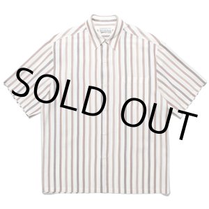 画像: WACKO MARIA/STRIPED REGULAR COLLAR SHIRT（WHITE）［ストライプオープンカラーシャツ-24春夏］