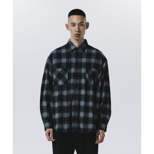 画像4: ROTTWEILER/R9 NEL CHECK SHIRT（BLACK）［ネルチェックシャツ-24秋冬］ (4)